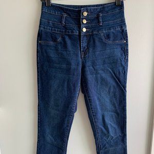 Refuge Dark Denim Hi-Waist, Super Skinny Jeans